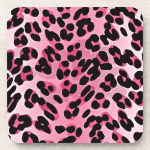 RAB Rockabilly Pink Cheetah Print Drankjes Onderzetter