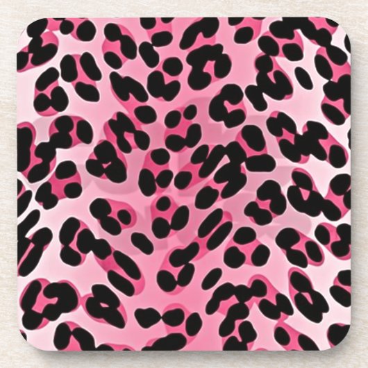 RAB Rockabilly Pink Cheetah Print Drankjes Onderzetter (Voorkant)
