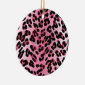 RAB Rockabilly Pink Cheetah Print Keramisch Ornament (Rechts)