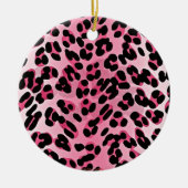 RAB Rockabilly Pink Cheetah Print Keramisch Ornament (Voorkant)