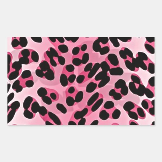 RAB Rockabilly Pink Cheetah Print Rechthoekige Sticker (Voorkant)