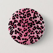 RAB Rockabilly Pink Cheetah Print Ronde Button 5,7 Cm (Voorkant)