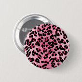RAB Rockabilly Pink Cheetah Print Ronde Button 5,7 Cm (Voorkant /achterkant)