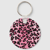 RAB Rockabilly Pink Cheetah Print Sleutelhanger (Voorkant)