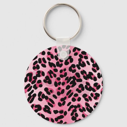 RAB Rockabilly Pink Cheetah Print Sleutelhanger (Voorkant)