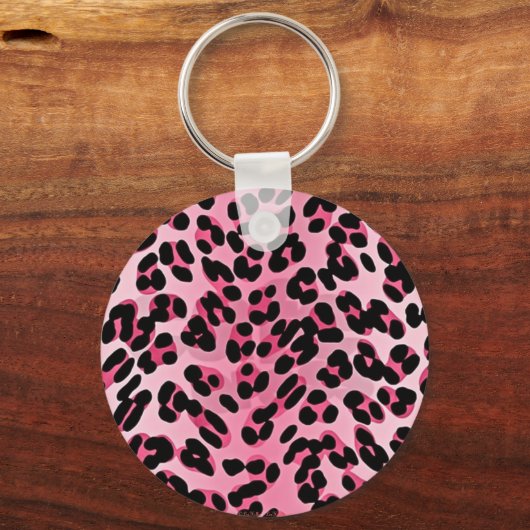 RAB Rockabilly Pink Cheetah Print Sleutelhanger (Voorkant)