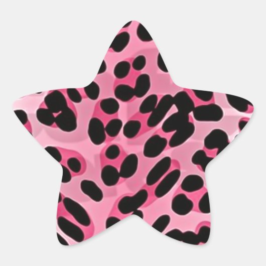 RAB Rockabilly Pink Cheetah Print Ster Sticker (Voorkant)