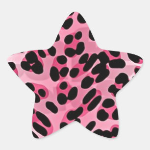 RAB Rockabilly Pink Cheetah Print Ster Sticker