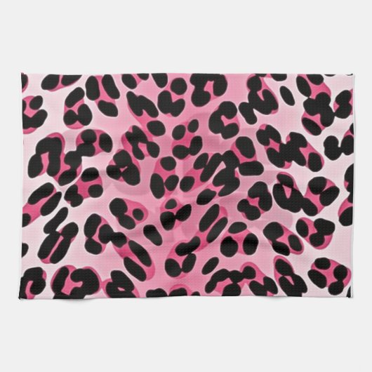 RAB Rockabilly Pink Cheetah Print Theedoek (Horizontaal)