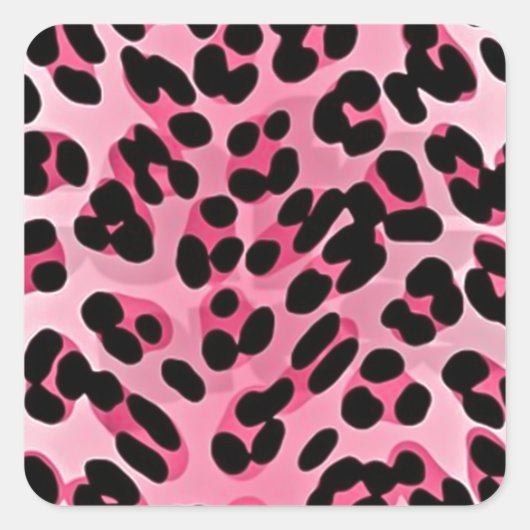 RAB Rockabilly Pink Cheetah Print Vierkante Sticker (Voorkant)