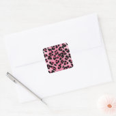 RAB Rockabilly Pink Cheetah Print Vierkante Sticker (Envelop)