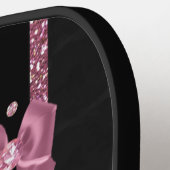 RAB Rockabilly Pink Leopard Print Ribbon Bow Pickleball Paddle (Links Detail)