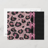 RAB Rockabilly Pink Leopard Print Ribbon Bows Briefkaart (Voorkant / Achterkant)