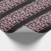RAB Rockabilly Pink Leopard Print Ribbon Bows Cadeaupapier (Hoek)