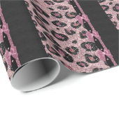 RAB Rockabilly Pink Leopard Print Ribbon Bows Cadeaupapier (Rol Hoek)