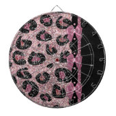 RAB Rockabilly Pink Leopard Print Ribbon Bows Dartbord (Voorkant)