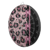 RAB Rockabilly Pink Leopard Print Ribbon Bows Dartbord (Voorkant Rechts)