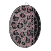 RAB Rockabilly Pink Leopard Print Ribbon Bows Dartbord (Voorkant Links)