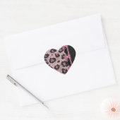 RAB Rockabilly Pink Leopard Print Ribbon Bows Hart Sticker (Envelop)