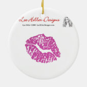 RAB Rockabilly Pink Leopard Print Ribbon Bows Keramisch Ornament (Achterkant)