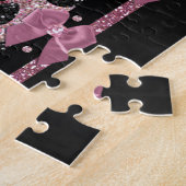 RAB Rockabilly Pink Leopard Print Ribbon Bows Legpuzzel (Zijkant)