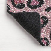 RAB Rockabilly Pink Leopard Print Ribbon Bows Muismat (Hoek)