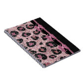 RAB Rockabilly Pink Leopard Print Ribbon Bows Notitieboek (Rechterzijde)