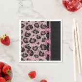 RAB Rockabilly Pink Leopard Print Ribbon Bows Servet (Insitu)