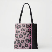 RAB Rockabilly Pink Leopard Print Ribbon Bows Tote Bag (Voorkant)