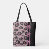 RAB Rockabilly Pink Leopard Print Ribbon Bows Tote Bag (Achterkant)
