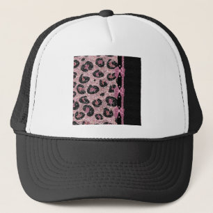 RAB Rockabilly Pink Leopard Print Ribbon Bows Trucker Pet