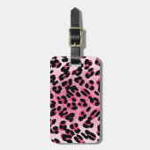 RAB Rockabilly Roze Luipaardprint Bagagelabel (Voorkant verticaal)