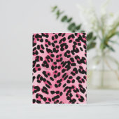 RAB Rockabilly Roze Luipaardprint Briefkaart (Staand voorkant)