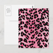 RAB Rockabilly Roze Luipaardprint Briefkaart (Voorkant / Achterkant)