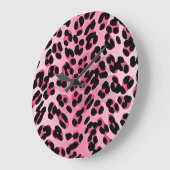 RAB Rockabilly Roze Luipaardprint Grote Klok (Hoek)