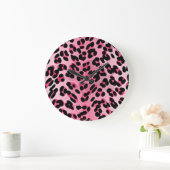 RAB Rockabilly Roze Luipaardprint Grote Klok (Huis)