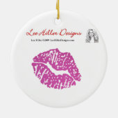 RAB Rockabilly Roze Luipaardprint Keramisch Ornament (Achterkant)
