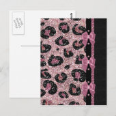 RAB Rockabilly Roze Luipaardprint Lint Bogen Briefkaart (Voorkant / Achterkant)