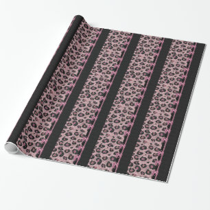 RAB Rockabilly Roze Luipaardprint Lint Bogen Cadeaupapier