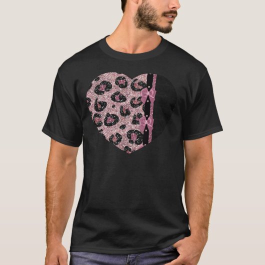 RAB Rockabilly Roze Luipaardprint Lint Bogen T-shirt (Voorkant)