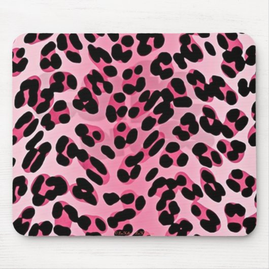 RAB Rockabilly Roze Luipaardprint Muismat (Voorkant)