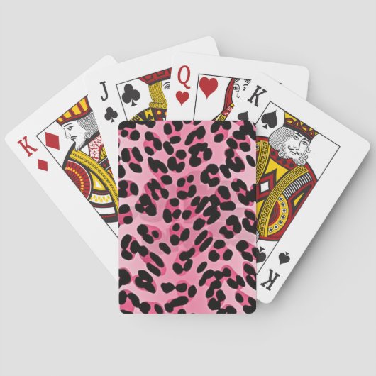 RAB Rockabilly Roze Luipaardprint Speelkaarten (Achterkant)