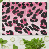 RAB Rockabilly Roze Luipaardprint Theedoek (Gevouwen)