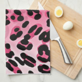 RAB Rockabilly Roze Luipaardprint Theedoek (Quarter Fold)