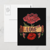 RAB Rockabilly Rozen, Liefde & Lippenstift Briefkaart (Voorkant / Achterkant)