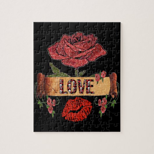 RAB Rockabilly Rozen, Liefde & Lippenstift Legpuzzel (Verticaal)