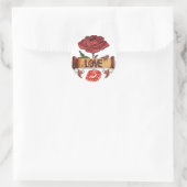 RAB Rockabilly Rozen, Liefde & Lippenstift Ronde Sticker (Tas)