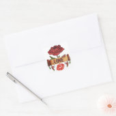 RAB Rockabilly Rozen, Liefde & Lippenstift Vierkante Sticker (Envelop)