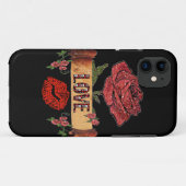 RAB Rockabilly Rozen, Love & Lipstick Case-Mate iPhone Case (Achterkant (horizontaal))