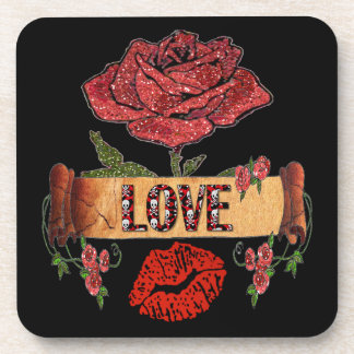 RAB Rockabilly Rozen, Love & Lipstick Drankjes Onderzetter